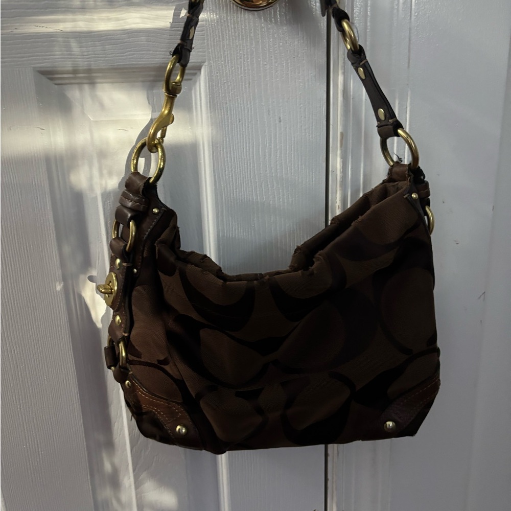 Coach Brown Signature Shoulder Bag - Picture 6 of 6